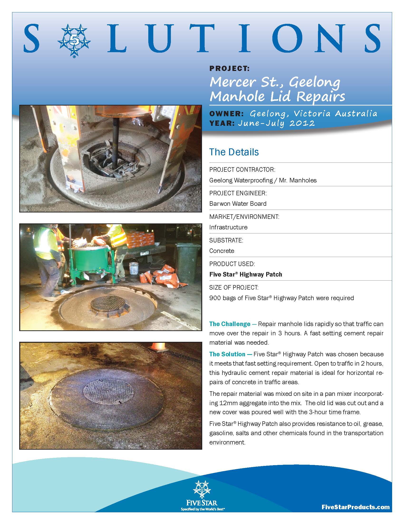 Case Study on Mercer St, Geelong Manhole Lid Repair, Geelong, Victoria Australia